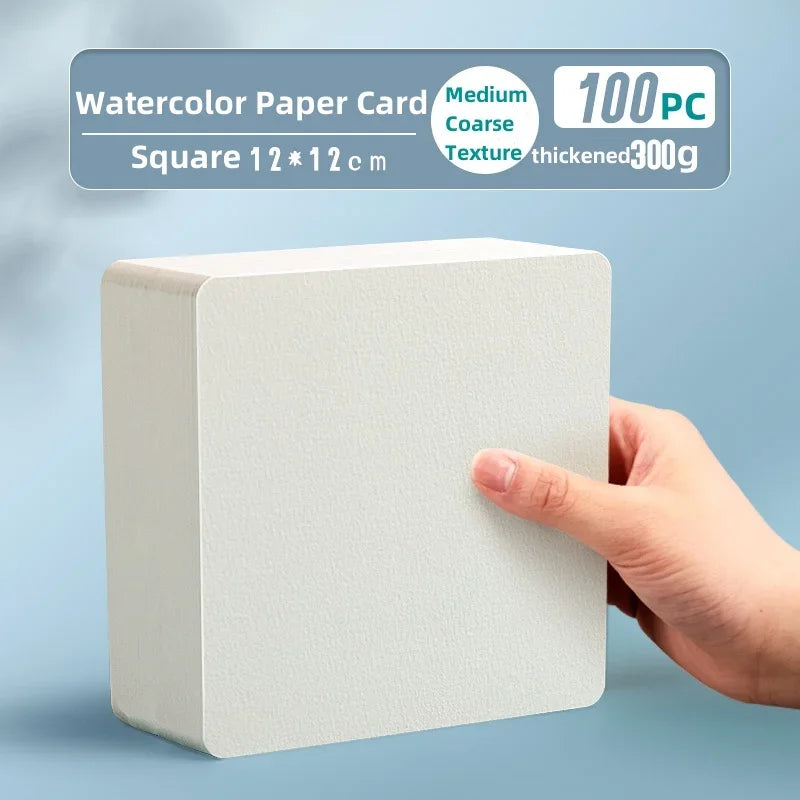 Professional Square Watercolor Paper Card Blank Postcard 300g Medium Coarse Grain Painting Supplies Arts Watercolor Paper Sheets