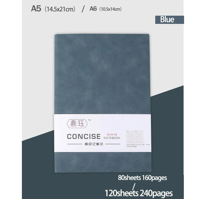 New A5/A6 Notebook Business Sheepin Notepad Lined Daily Office Notebook Journal Stationery 160pages/240pages