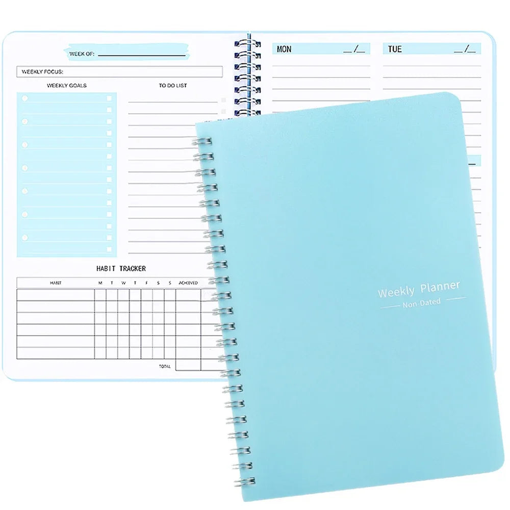 Planner Schedule Agenda Notebook Efficiency Daily Weekly Monthly Diary Journal for Students School Office Stationery Supplies