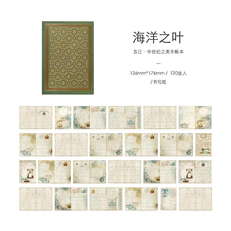 Retro Plant Notebook Medieval Series European Diary Students Hardcover Notepad Girl Scrapbook