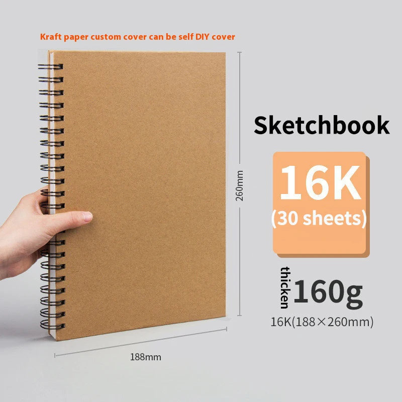 Professional sketchbook Thick paper 160 GSM Drawing Watercolor Spiral notebook Art school Sketching supplies drawing notepad