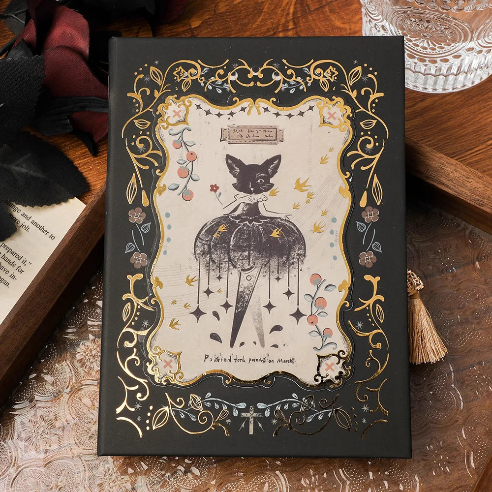 Retro Notebook Classic Design Gothic Series Color Page Illustration Hardcover Diary Young Rrtists Notepad