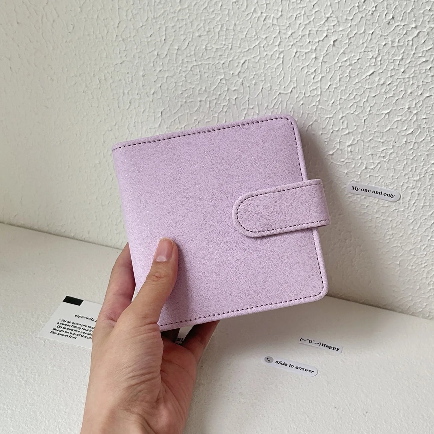 Glitter Match Color Pink Purple Blue PU Loose-Leaf Book 3-hole Loose-Leaf Small Card Storage Book Office Stationery