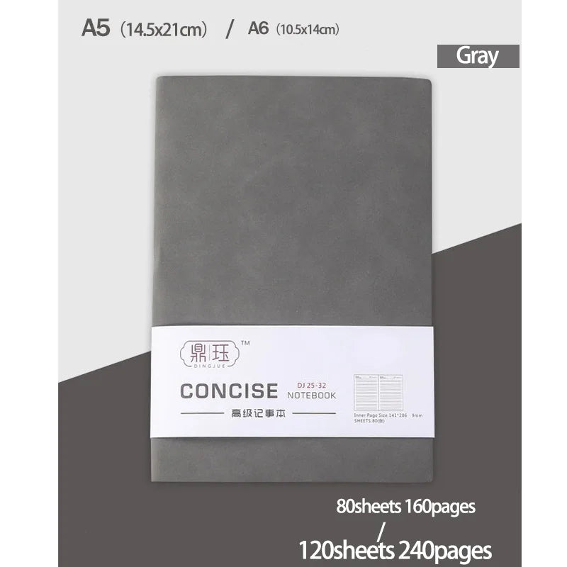 New A5/A6 Notebook Business Sheepin Notepad Lined Daily Office Notebook Journal Stationery 160pages/240pages