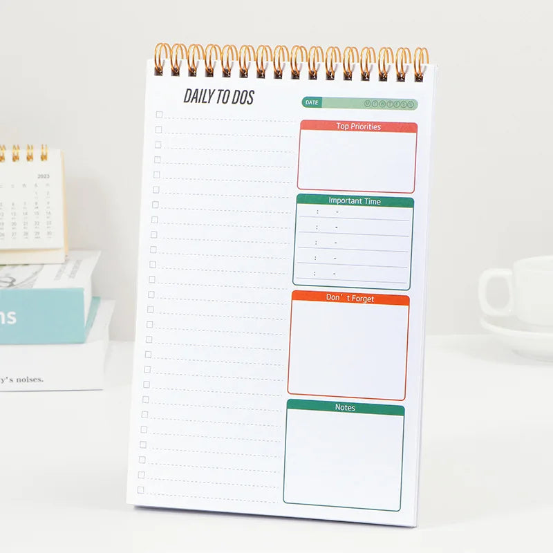Daily Planner  A5 Coil Full English Time Management To Do List Calendar Efficiency Manual Notebooks Office Accessories
