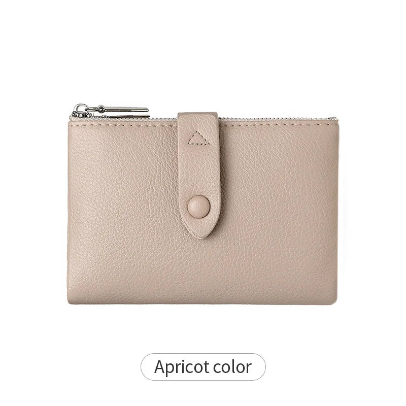 Small Notebook Soft Leather Multifunctional Wallet Student Binder A8&M5 Notepad Girls Portable Card Holder ，With inner pages