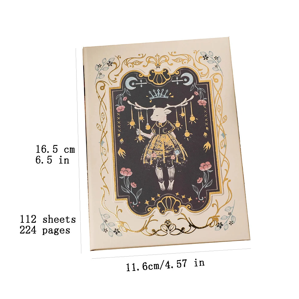 Retro Notebook Classic Design Gothic Series Color Page Illustration Hardcover Diary Young Rrtists Notepad