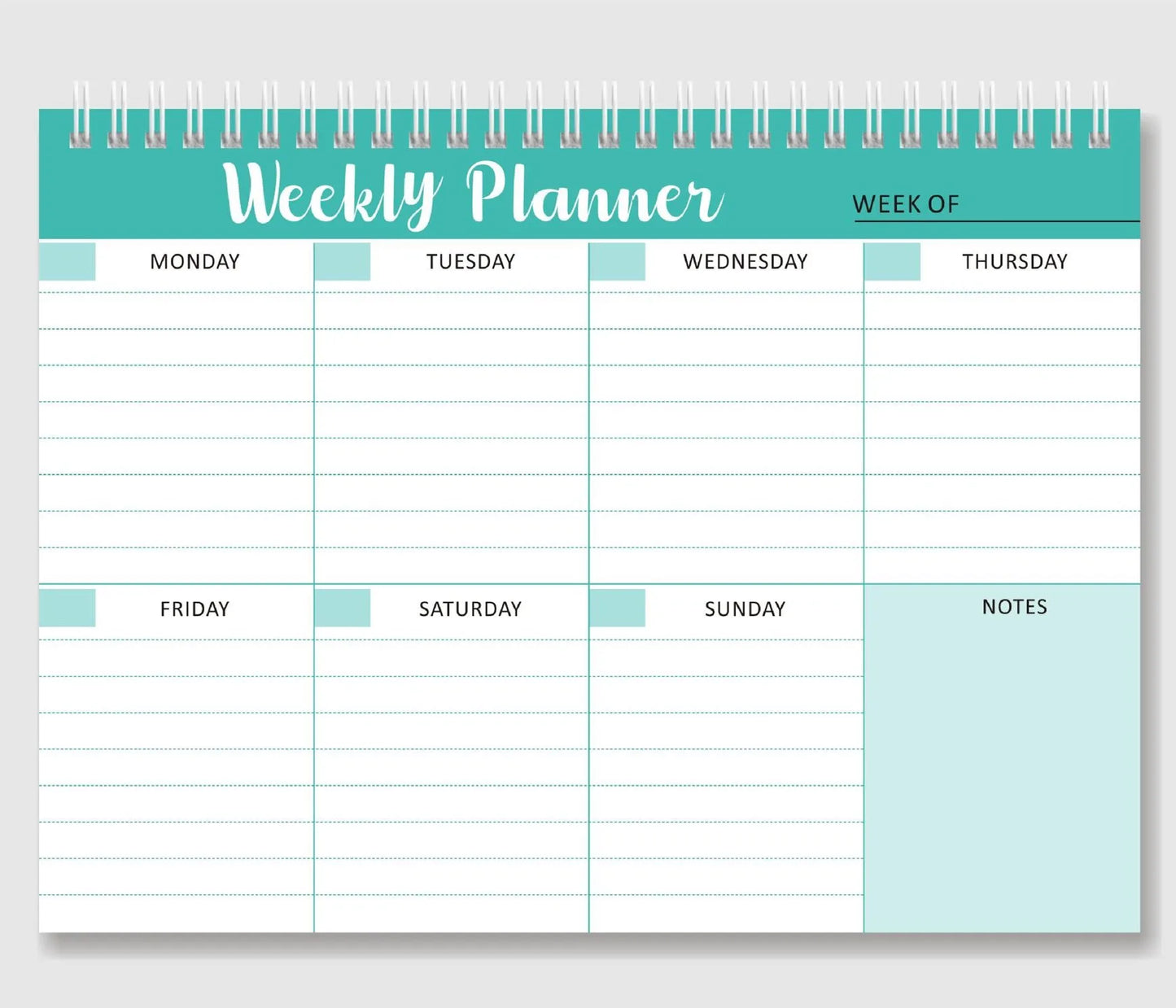 Sharkbang 52 Sheets Weekly Planner Coil Memo Pad Notepad To Do It Today List Notebook English Paperlaria School Stationery