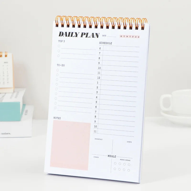 Daily Planner  A5 Coil Full English Time Management To Do List Calendar Efficiency Manual Notebooks Office Accessories