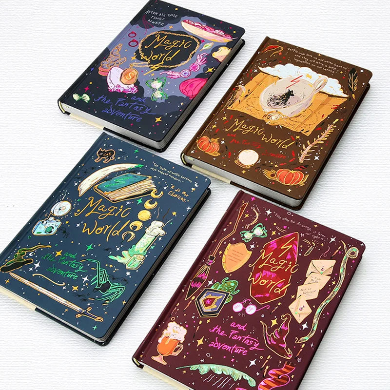 Beautiful Illustrations Magic World Notebook Retro Colorful Inner Pages Hardcover Diary Student Notebook