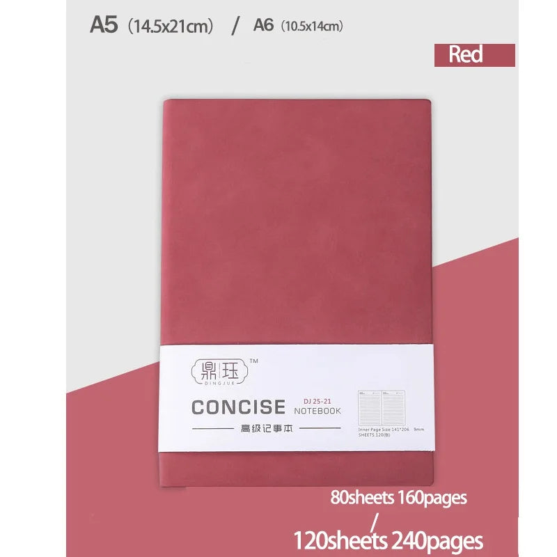 New A5/A6 Notebook Business Sheepin Notepad Lined Daily Office Notebook Journal Stationery 160pages/240pages