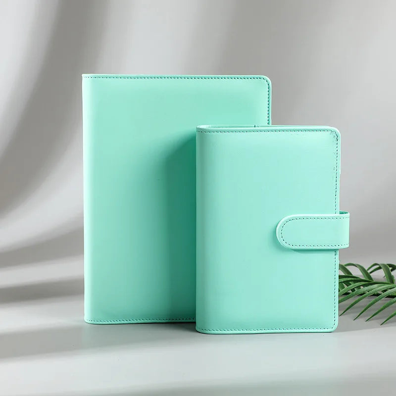 A5/A6 PU Leather Marbled Notebook Binder Budget Planner 6 Ring Binder Hand Ledger Cover School Stationery