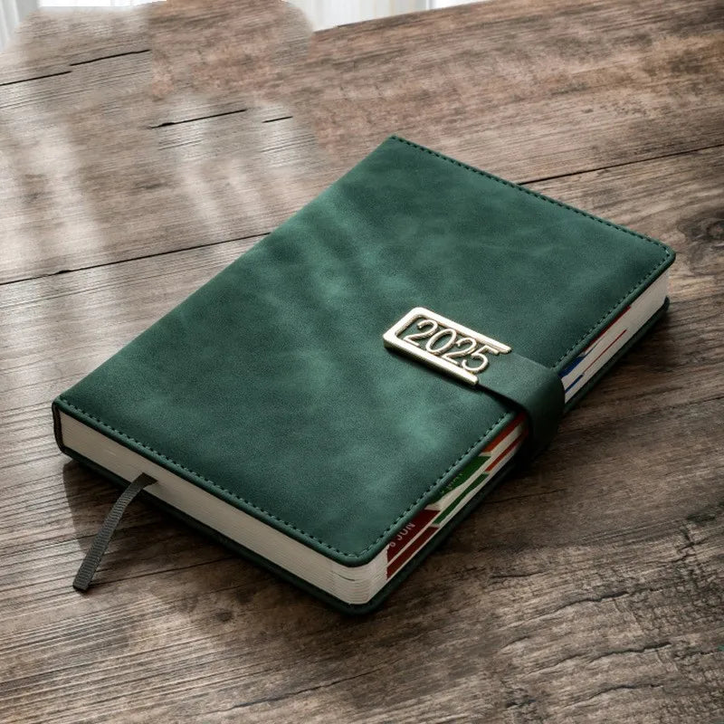 Skin Texture Leather Buckle Calendar A5 Notebook Thickened Meeting Notes Business Office Leather Face Notebook Diary