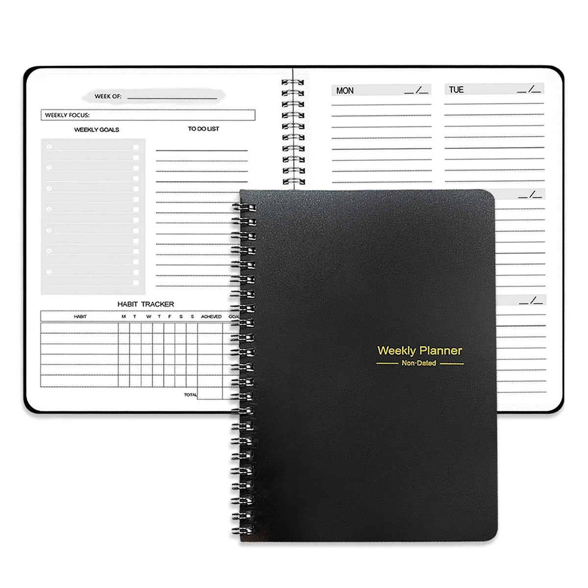 Planner Schedule Agenda Notebook Efficiency Daily Weekly Monthly Diary Journal for Students School Office Stationery Supplies