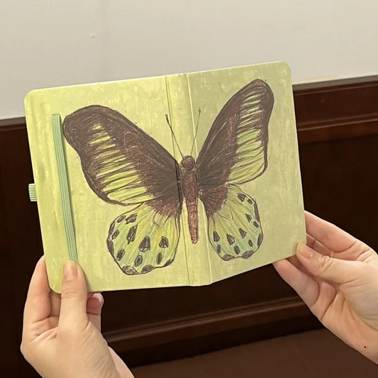 Mint Green Butterfly 80Sheets Blank Inner Page School Specific Notebook Student Memoirs Excerpt Diary School Specific Notebook
