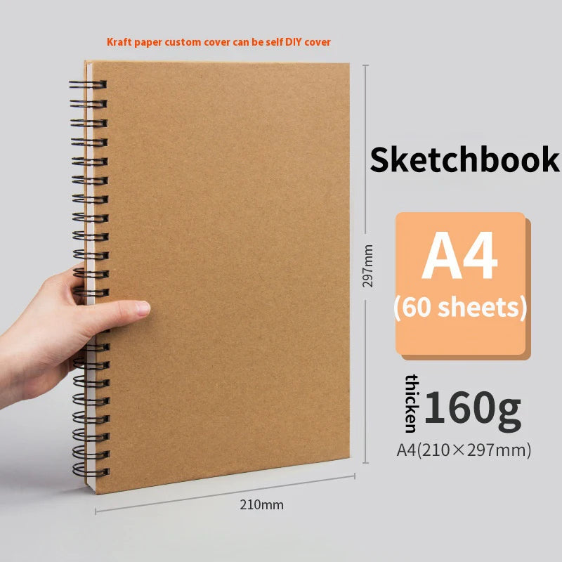 Professional sketchbook Thick paper 160 GSM Drawing Watercolor Spiral notebook Art school Sketching supplies drawing notepad