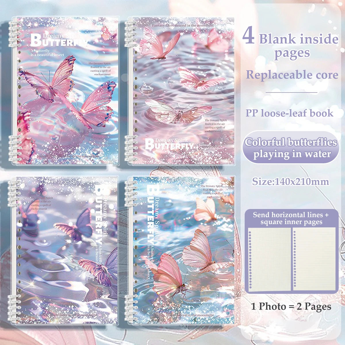 The New A5 Loose-leaf Notebook Is A School Office Stationery with A Middle and High School Style Thick Horizontal Blank Notebook
