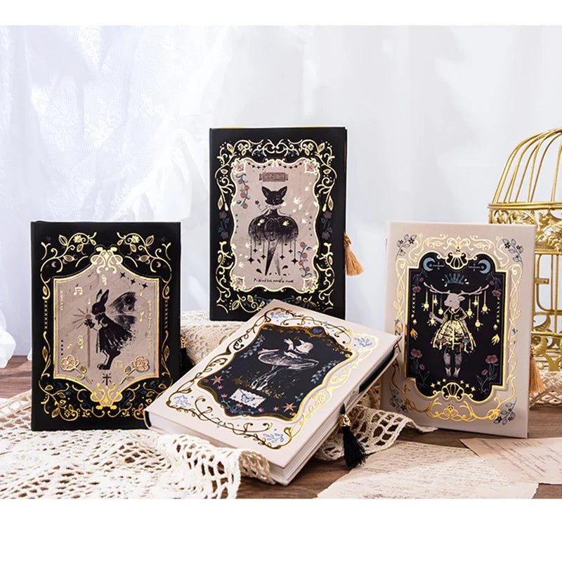 Retro Notebook Classic Design Gothic Series Color Page Illustration Hardcover Diary Young Rrtists Notepad