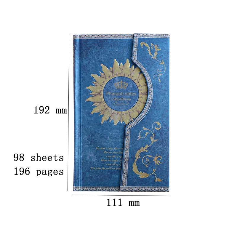 Retro Magic Notebook Magnetic Buckle Classic Design Color Page Illustration European Hardcover Diary Student Notepad