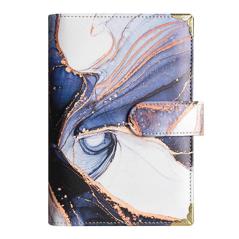 A6 Purple Pink Marble Colorful Money Budget Planner Binder Cover Diary Agenda Planning Paper Cover School Stationery