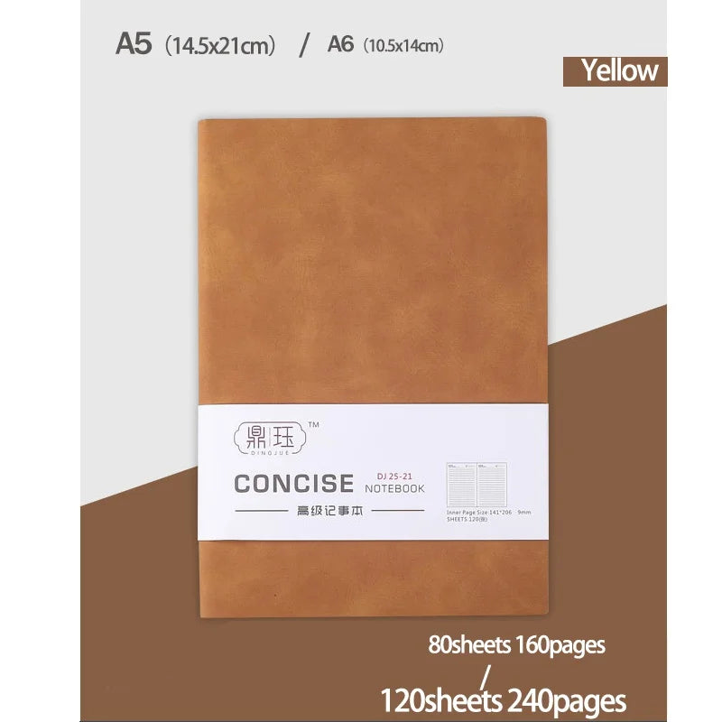 New A5/A6 Notebook Business Sheepin Notepad Lined Daily Office Notebook Journal Stationery 160pages/240pages