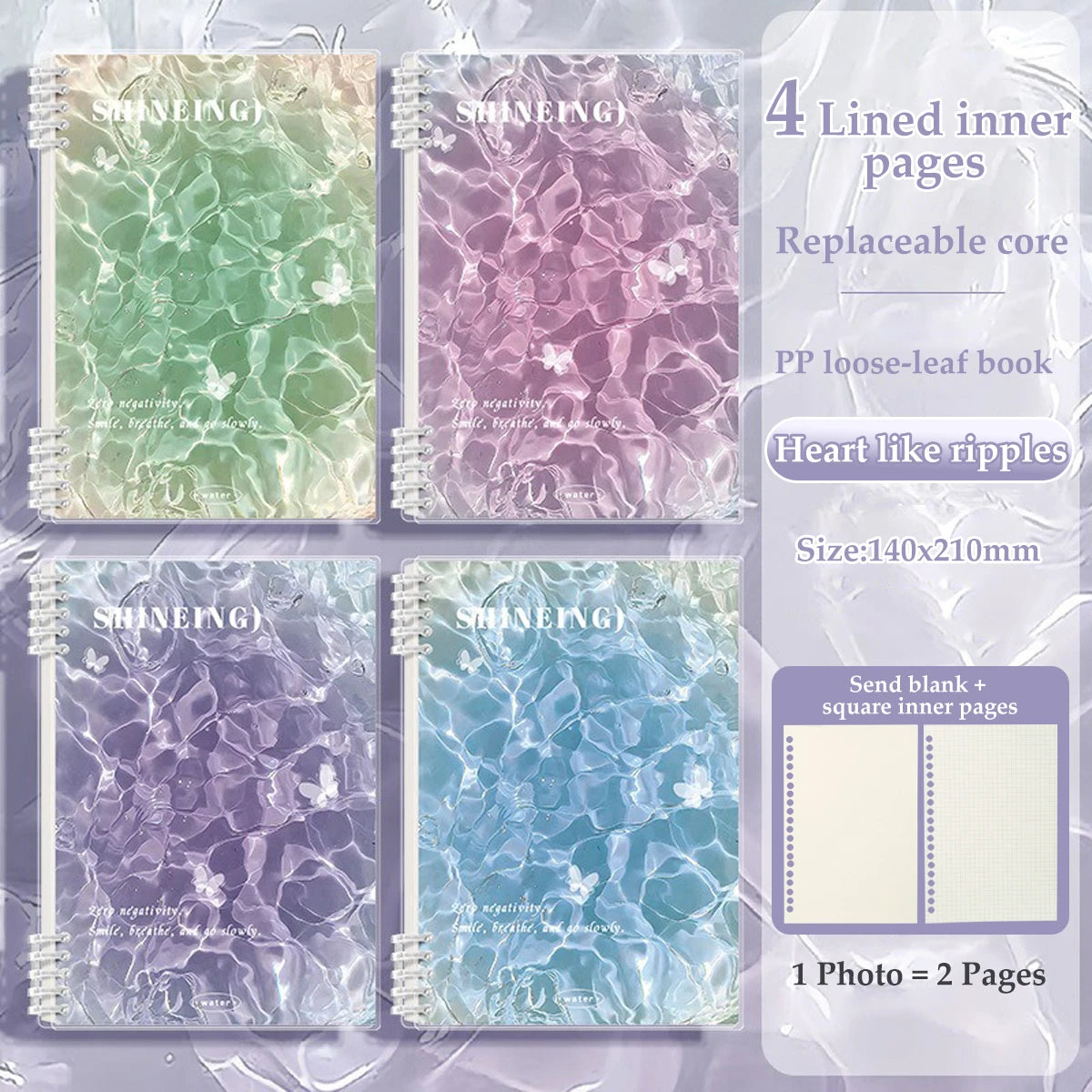 The New A5 Loose-leaf Notebook Is A School Office Stationery with A Middle and High School Style Thick Horizontal Blank Notebook