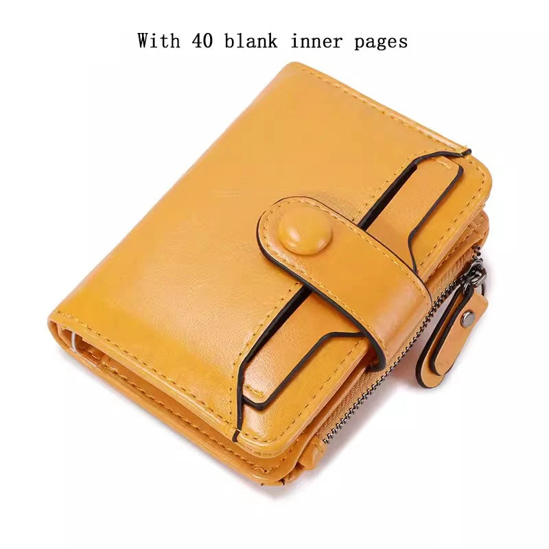 M5 Binder Mini Notebook Multifunction Wallet Card Holder Portable Soft Leather Small Notepad,with 40 inner pages