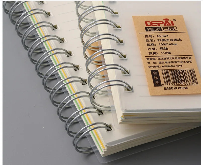 A6 A5 B5 Coil  Transparent Cover cCoil Classification Notebook Subclass notebook Office Notepad Office stationery