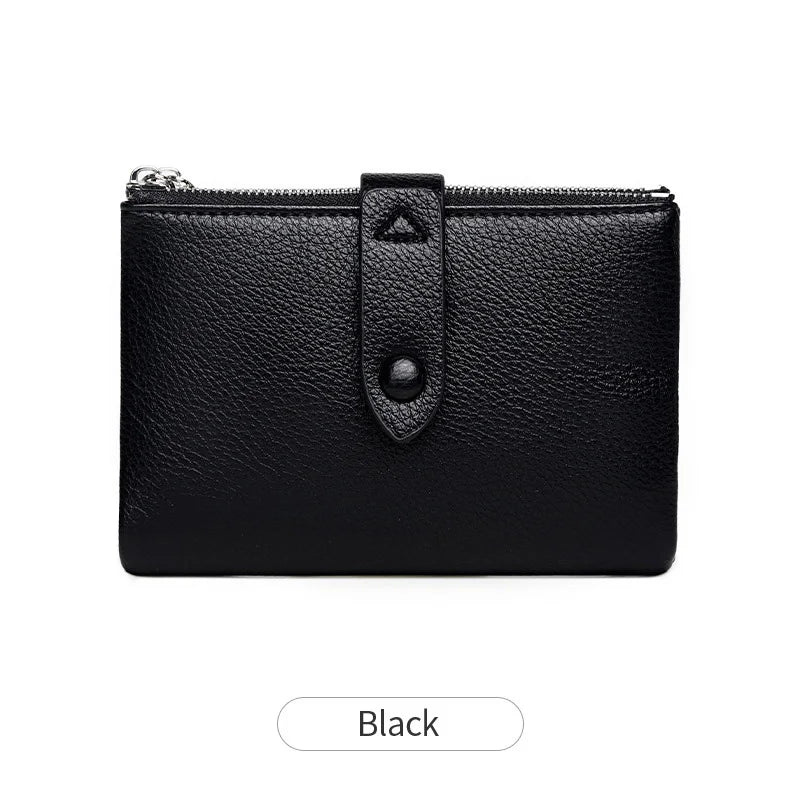 Small Notebook Soft Leather Multifunctional Wallet Student Binder A8&M5 Notepad Girls Portable Card Holder ，With inner pages