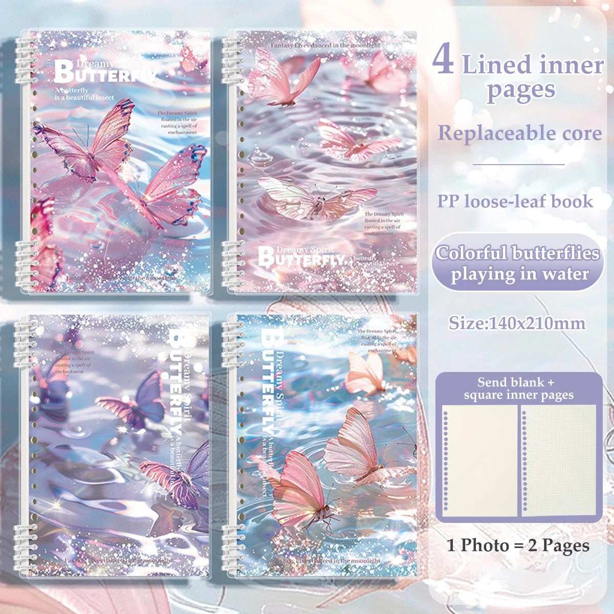 The New A5 Loose-leaf Notebook Is A School Office Stationery with A Middle and High School Style Thick Horizontal Blank Notebook