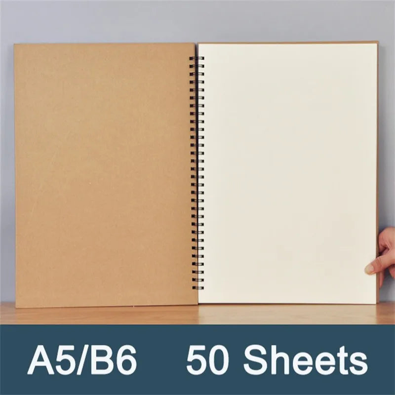 A4/A5/B5/B6 Sketchbook Diary Drawing Painting Graffiti Sketch Book Blank Grid Line Notepad Notebook Stationery School Supplies