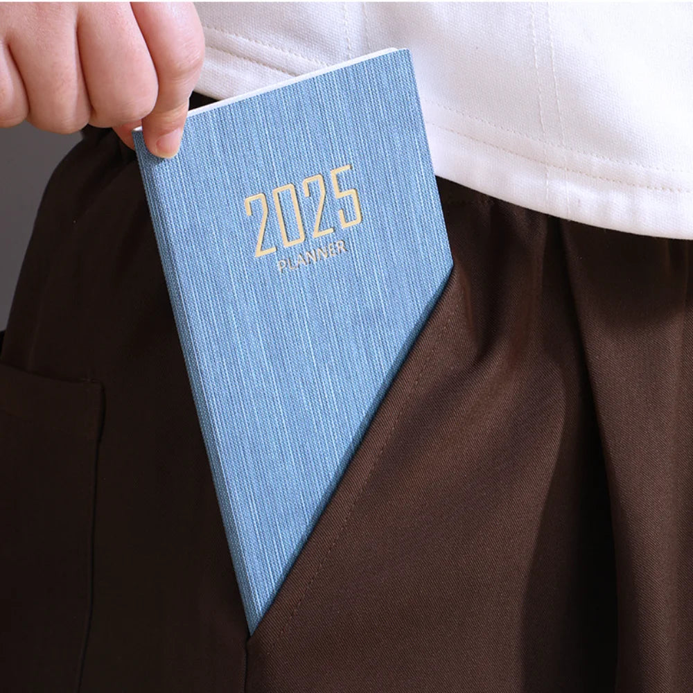 Portable 2025 English Daily Weekly Planners A6 Schedule Notebooks Portable 365 Days Calendar Journal School Office Supplies