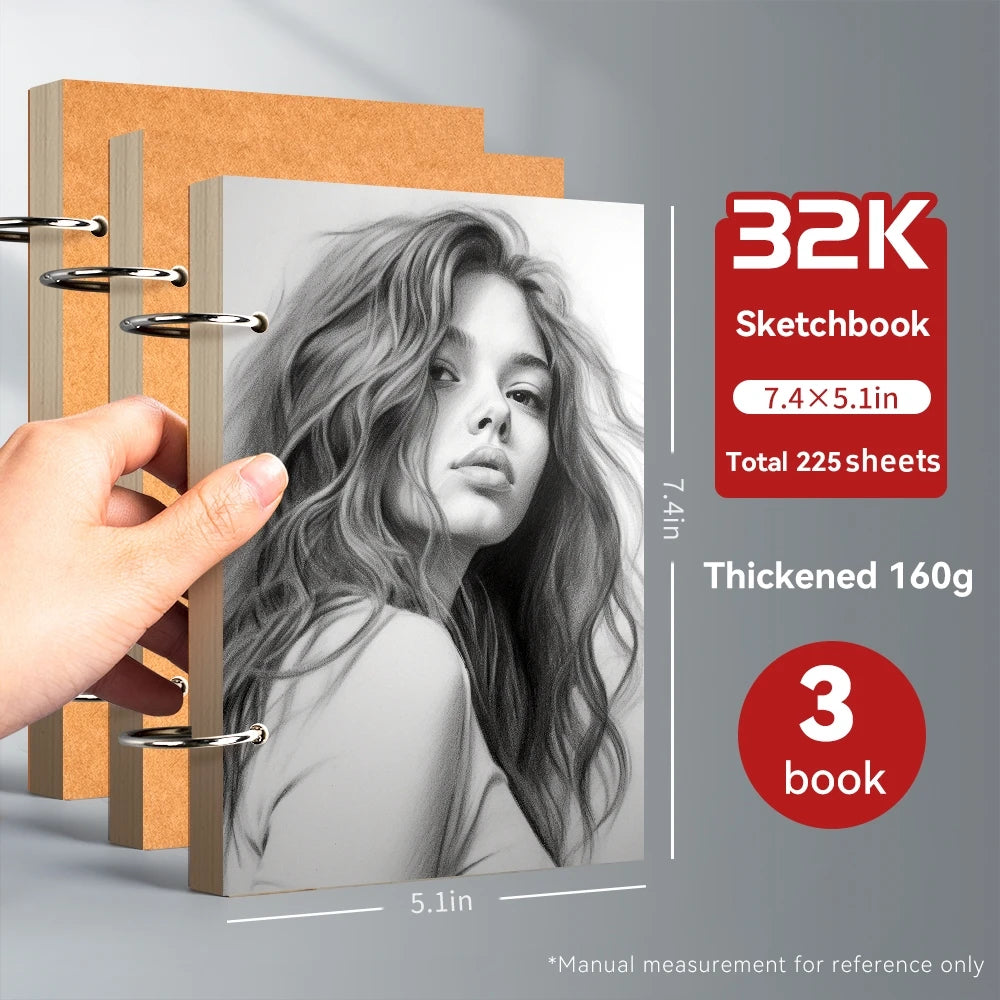 Professional Sketchbook Thick Drawing Paper 32k Artist Graffiti Painting Notebooks For Students Art Supplies Spiral Notebook A5