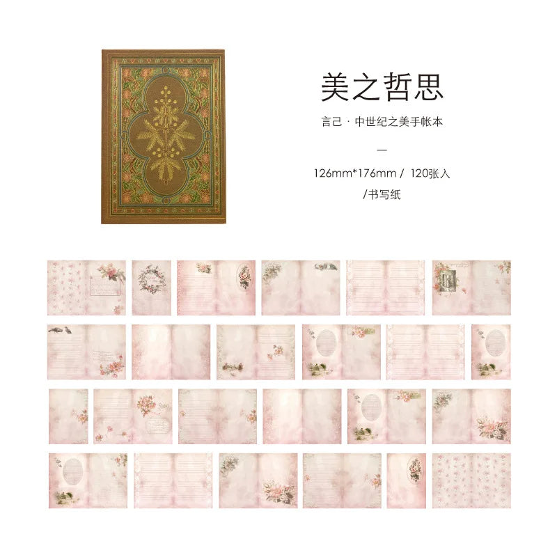 Retro Plant Notebook Medieval Series European Diary Students Hardcover Notepad Girl Scrapbook