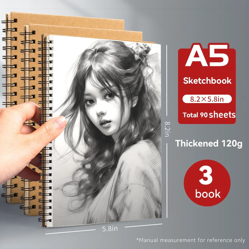 Professional Sketchbook Thick Drawing Paper 32k Artist Graffiti Painting Notebooks For Students Art Supplies Spiral Notebook A5