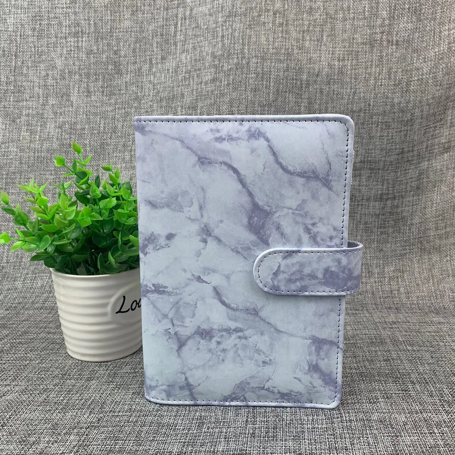 A5/A6 PU Leather Marbled Notebook Binder Budget Planner 6 Ring Binder Hand Ledger Cover School Stationery