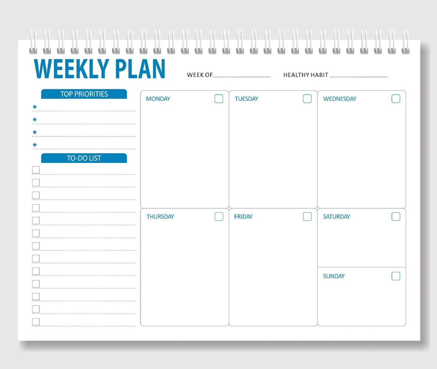 Sharkbang 52 Sheets Weekly Planner Coil Memo Pad Notepad To Do It Today List Notebook English Paperlaria School Stationery