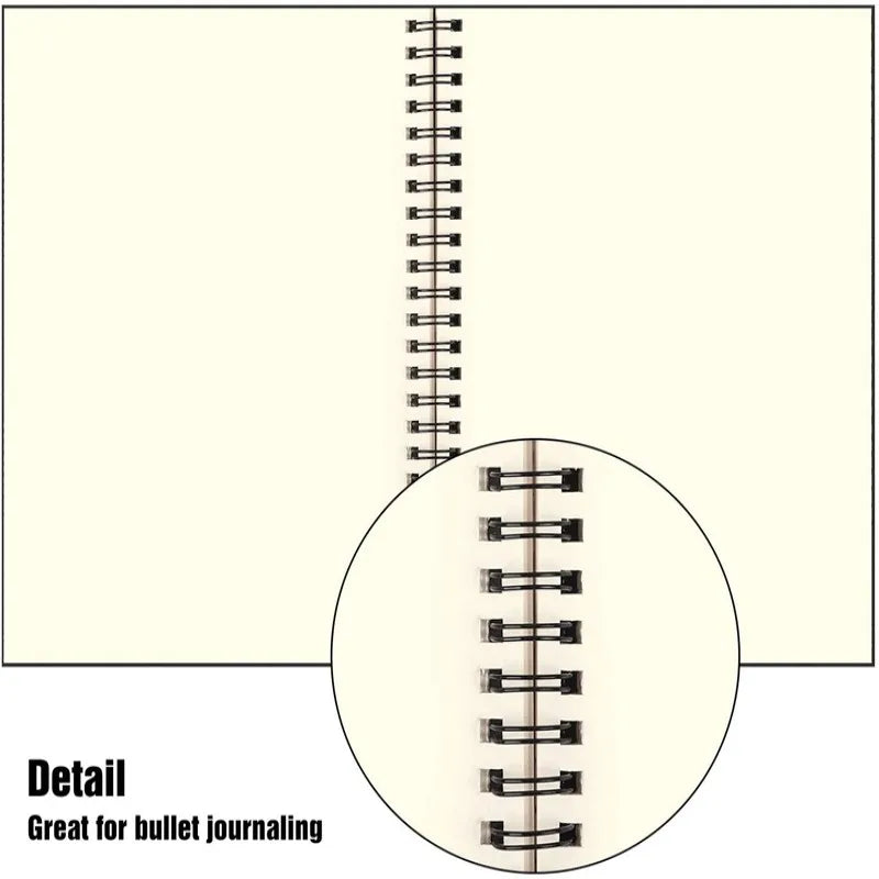 A4/A5/B5/B6 Retro Spiral Coil Sketchbook Kraft Paper Notebook Sketch Painting Diary Note Pad Books School Stationery Supplies