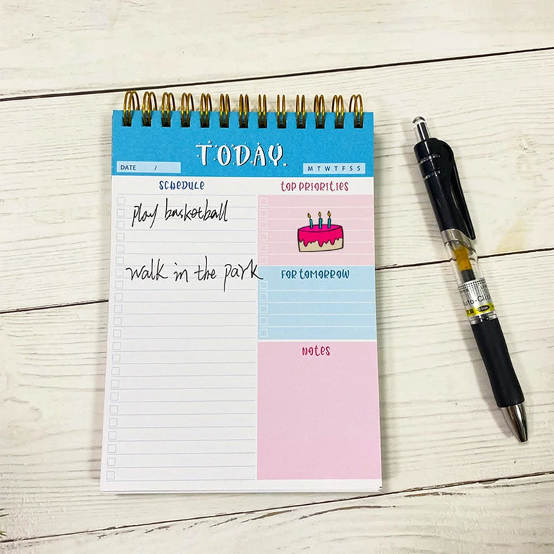 Sharkbang 52 Sheets Weekly Planner Coil Memo Pad Notepad To Do It Today List Notebook English Paperlaria School Stationery