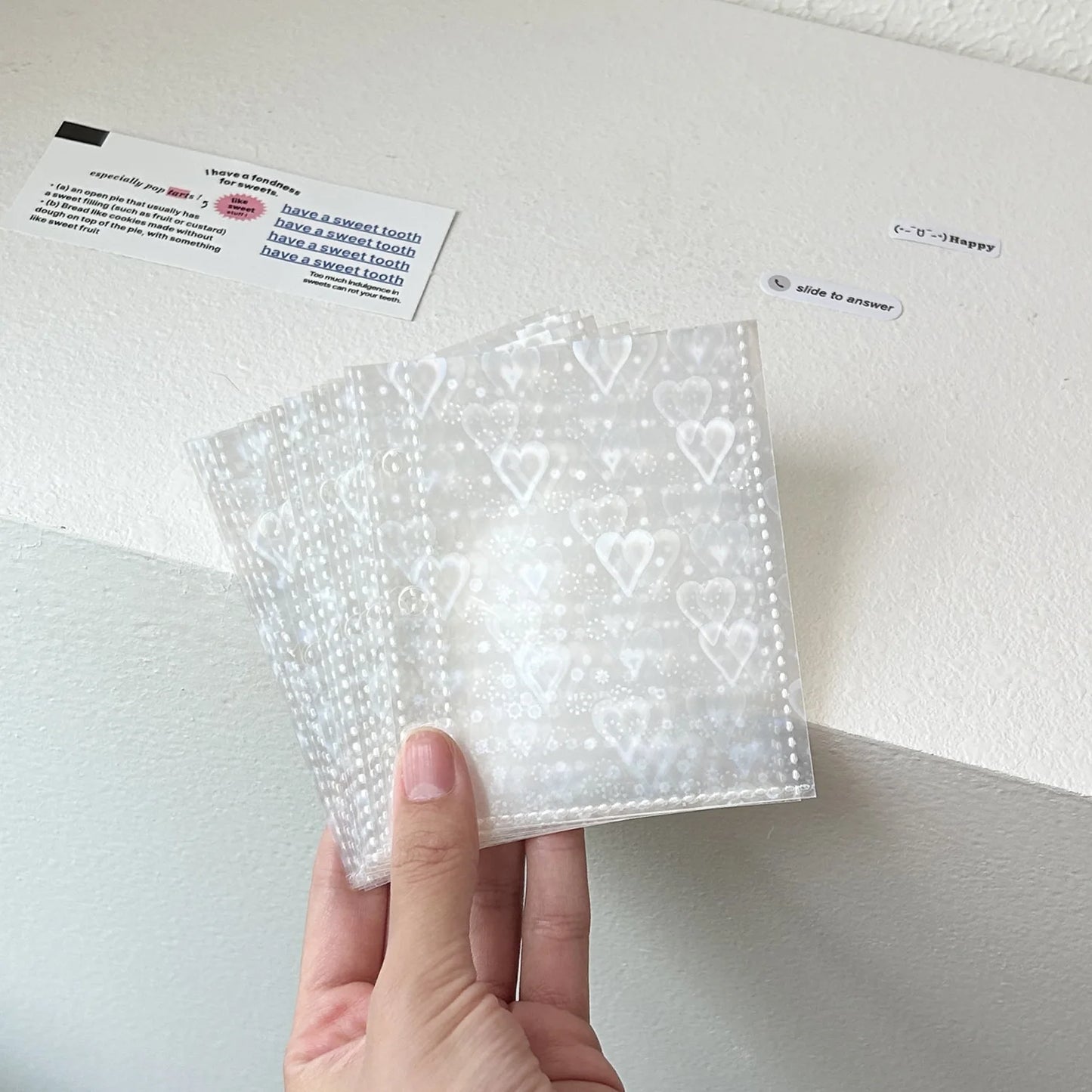 Glitter Match Color Pink Purple Blue PU Loose-Leaf Book 3-hole Loose-Leaf Small Card Storage Book Office Stationery