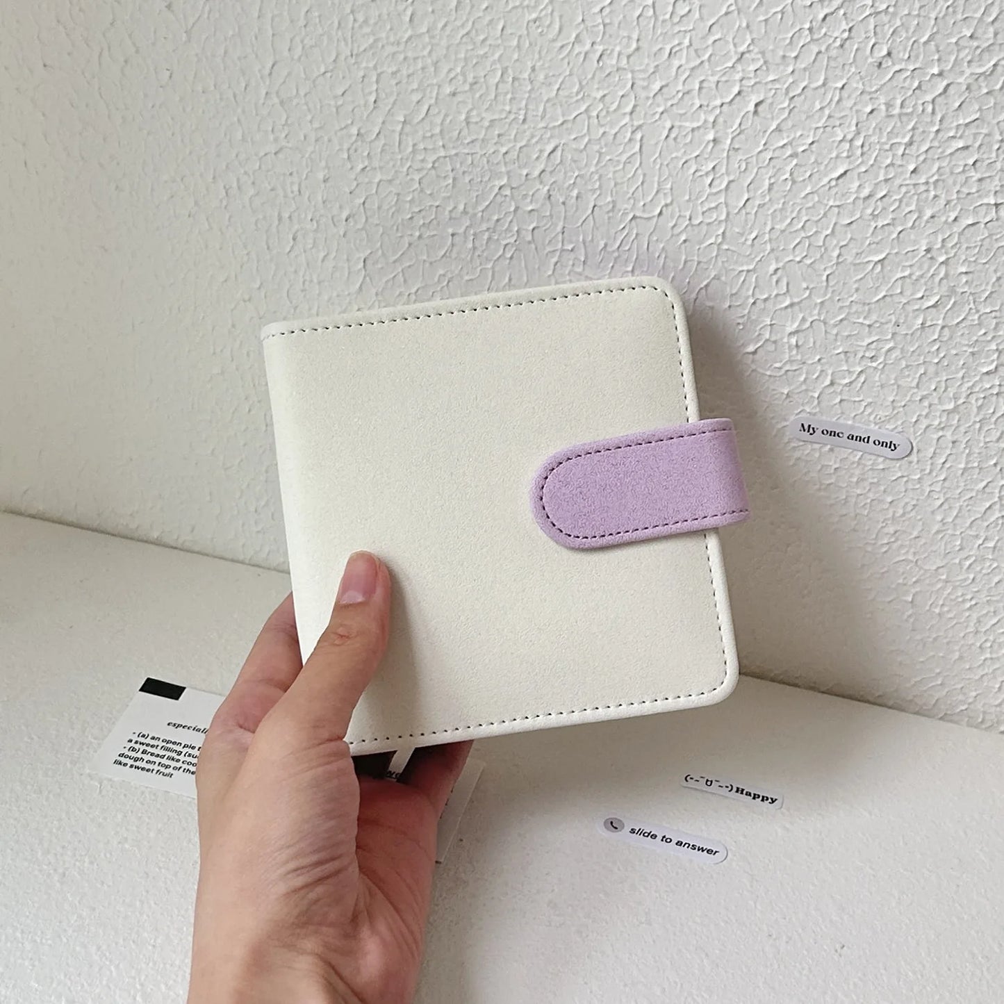 Glitter Match Color Pink Purple Blue PU Loose-Leaf Book 3-hole Loose-Leaf Small Card Storage Book Office Stationery