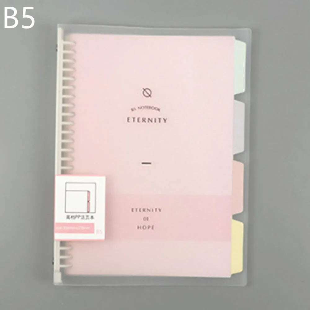 New Refill Binder Notebook A5 Loose Leaf Refillable Replaceable Metal Ring Planner Notebook Stationery School Office Supplies