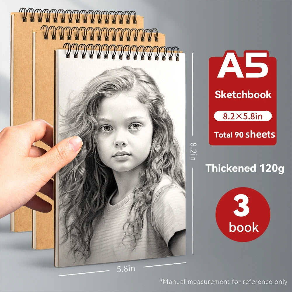 Professional Sketchbook Thick Drawing Paper 32k Artist Graffiti Painting Notebooks For Students Art Supplies Spiral Notebook A5