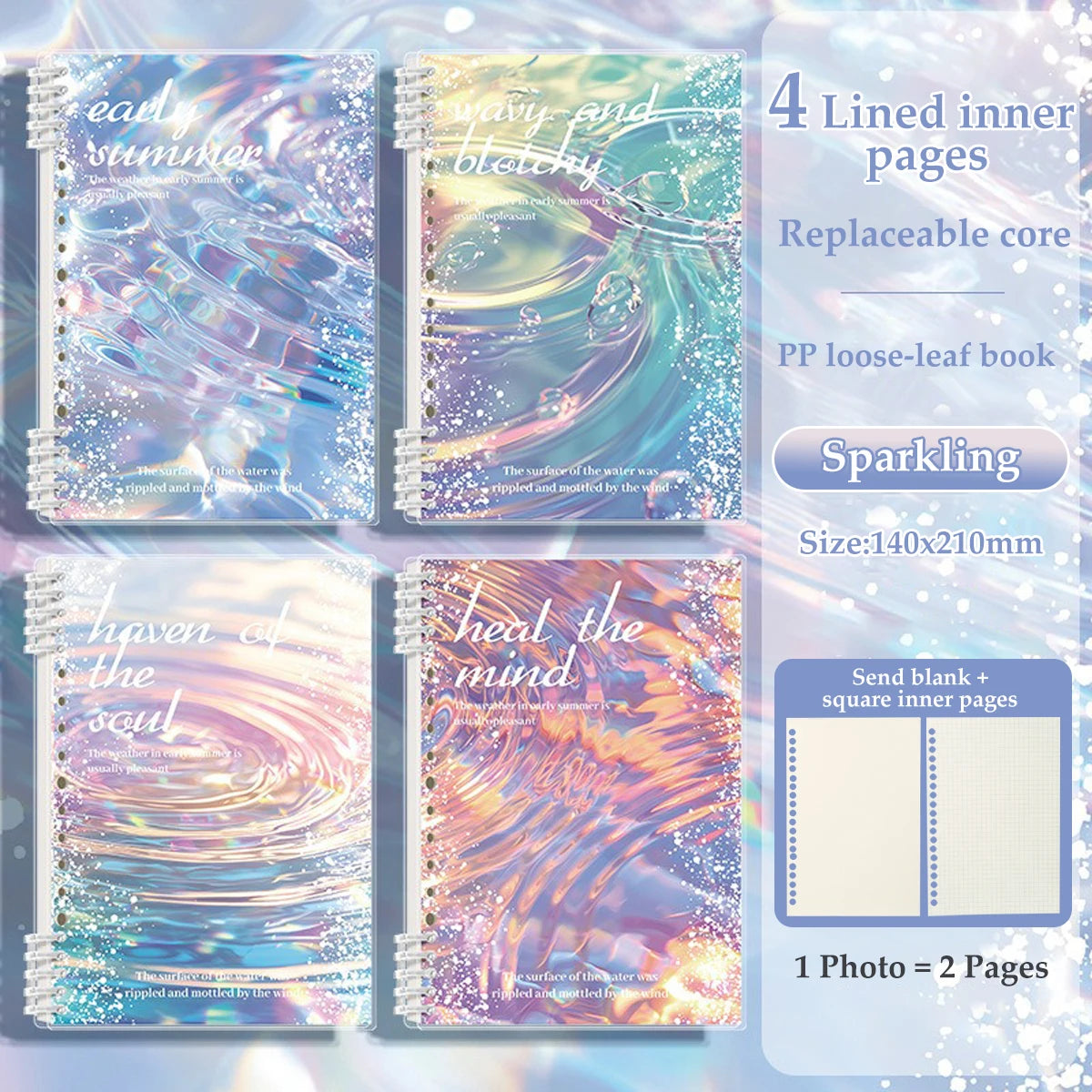 The New A5 Loose-leaf Notebook Is A School Office Stationery with A Middle and High School Style Thick Horizontal Blank Notebook