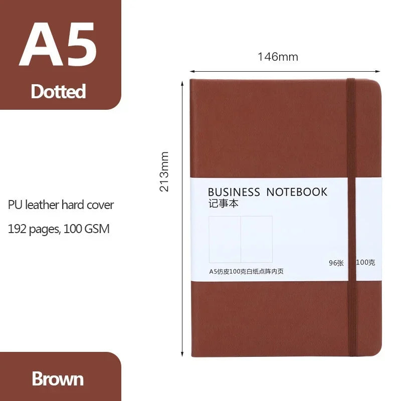 A5 Notebook 96 Sheets of Point Drawing Paper Fabric Hard Cover Student Study Plan Book Schedule School Office Stationery