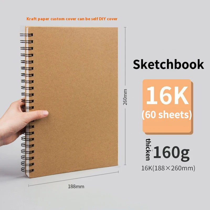 Professional sketchbook Thick paper 160 GSM Drawing Watercolor Spiral notebook Art school Sketching supplies drawing notepad