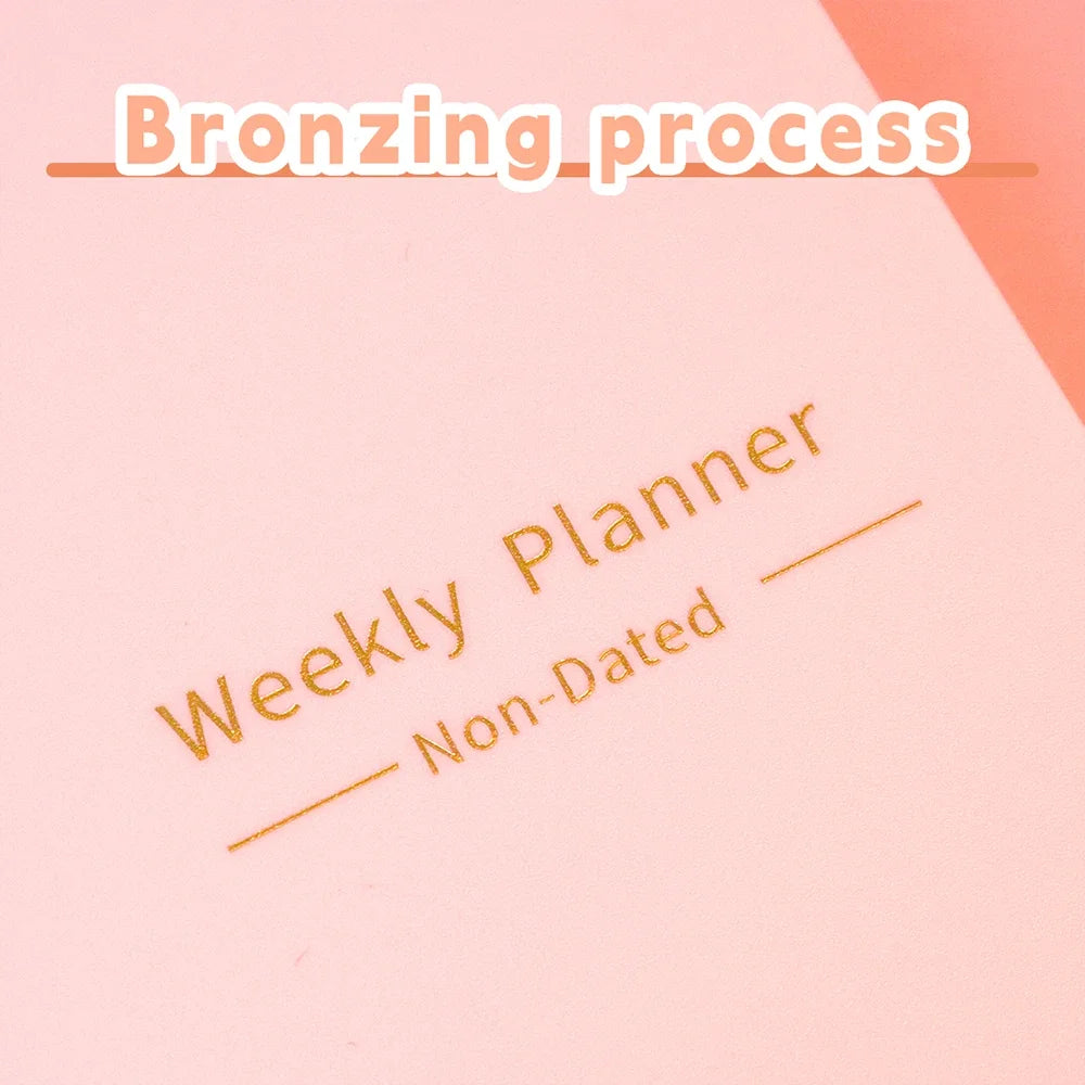 Planner Schedule Agenda Notebook Efficiency Daily Weekly Monthly Diary Journal for Students School Office Stationery Supplies