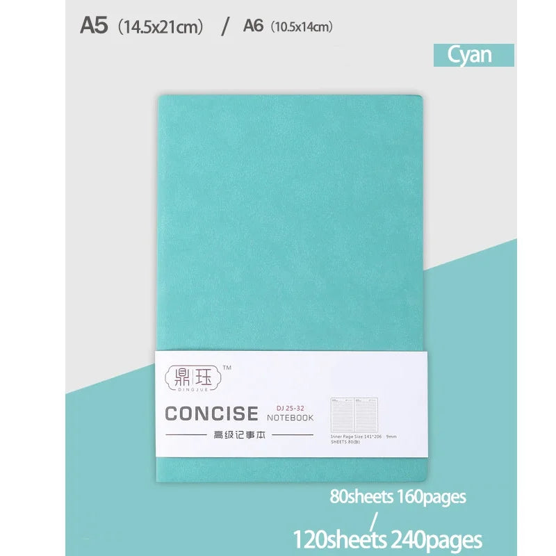 New A5/A6 Notebook Business Sheepin Notepad Lined Daily Office Notebook Journal Stationery 160pages/240pages