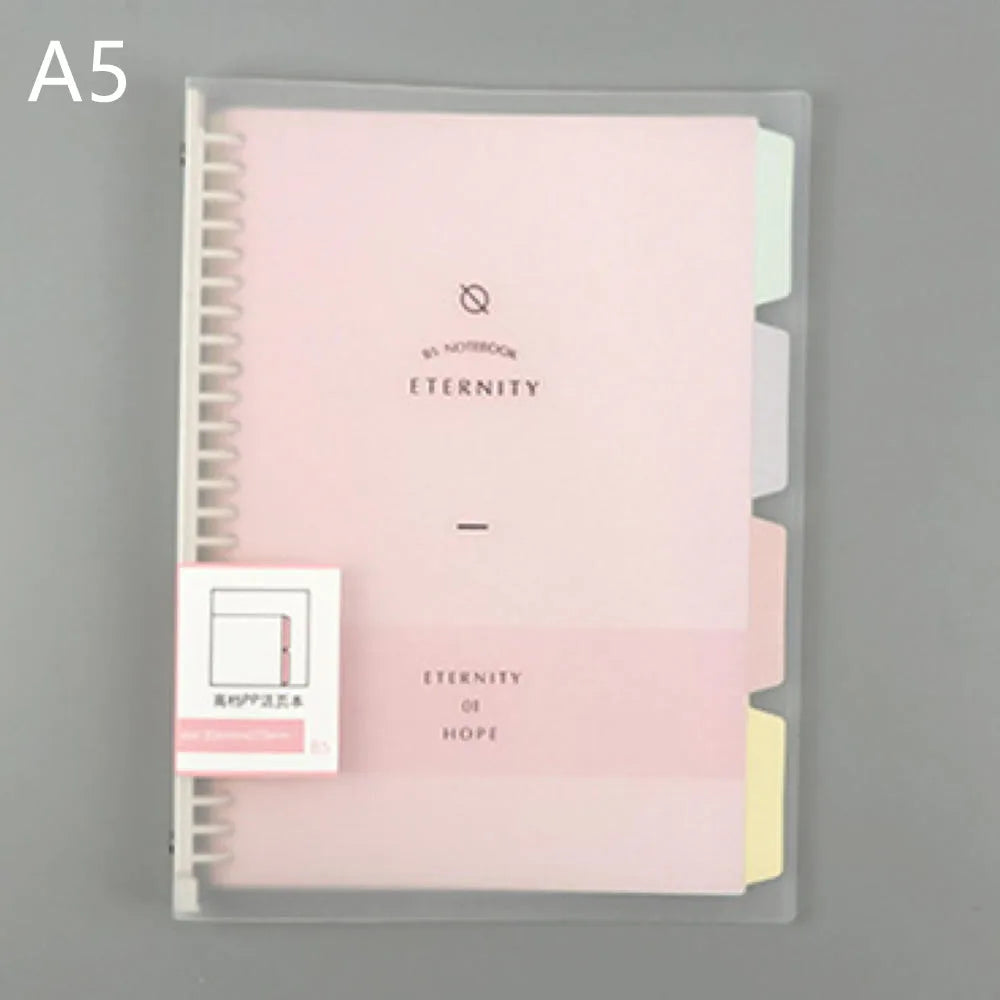 New Refill Binder Notebook A5 Loose Leaf Refillable Replaceable Metal Ring Planner Notebook Stationery School Office Supplies